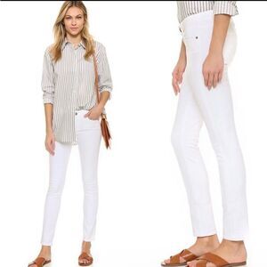Paige Skyline Ankle Peg White Jeans Women Size 25